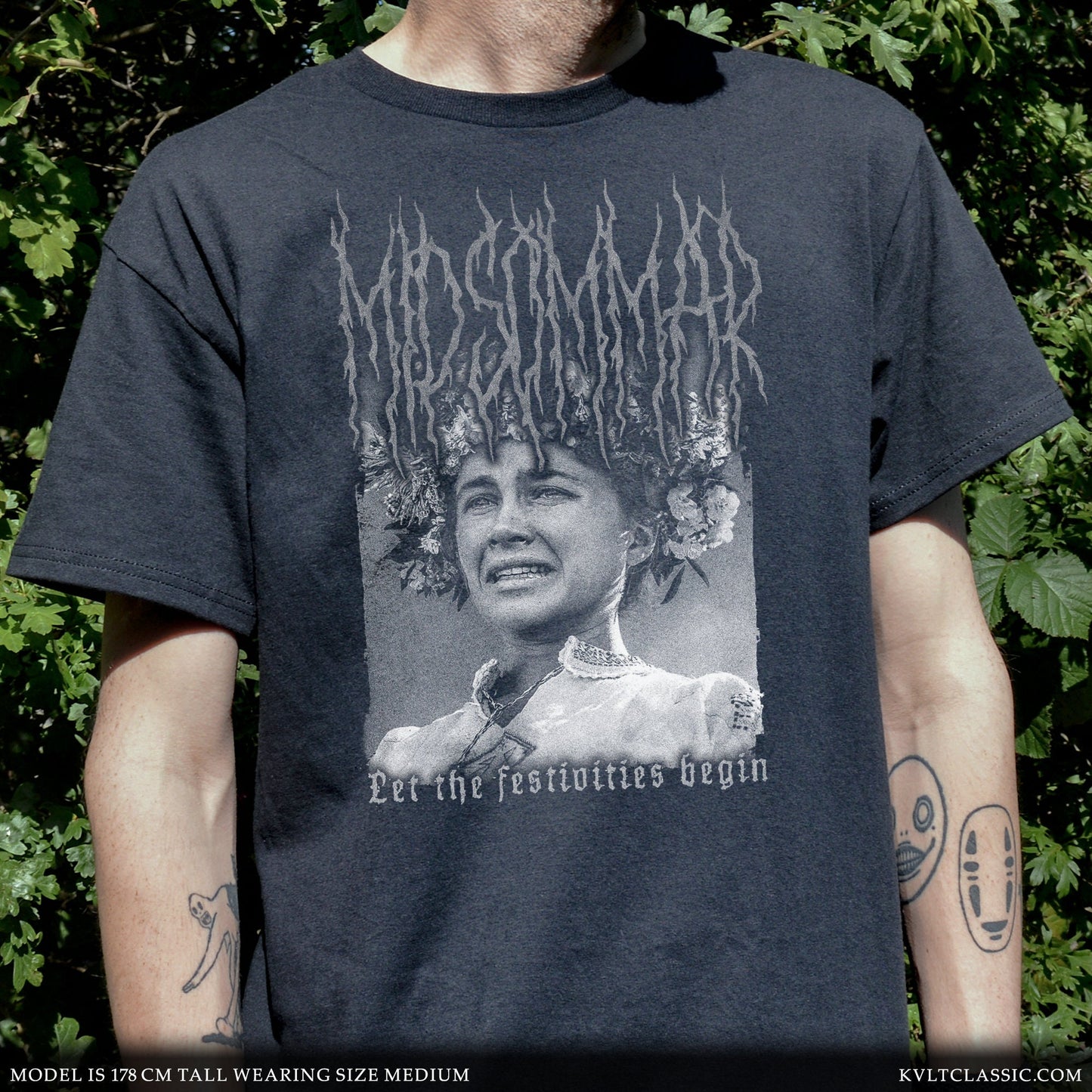 Midsommar 'Festivities' Metal Film T-Shirt - Black & White