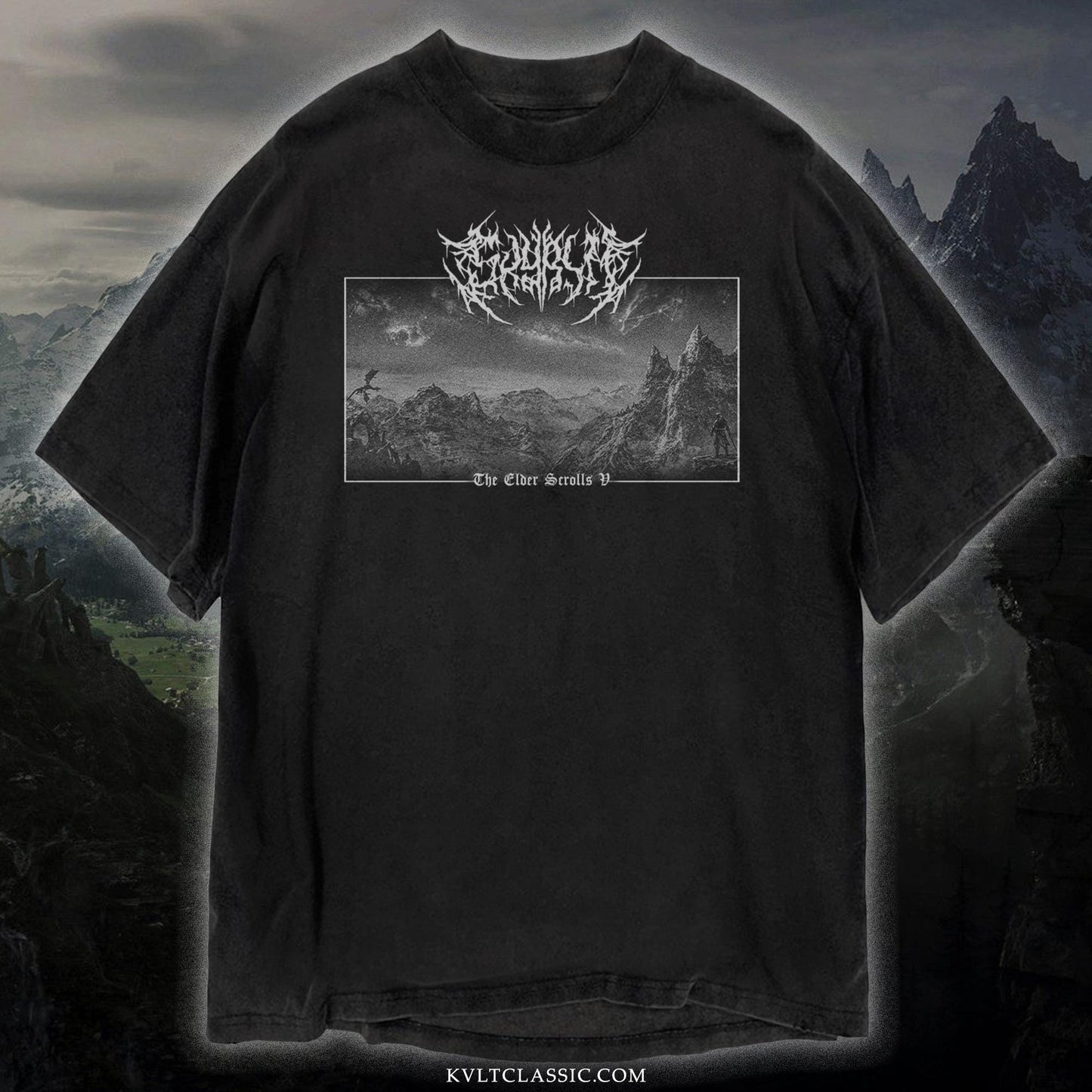 Skyrim 'Elder Scrolls' Metal Video Game T-Shirt