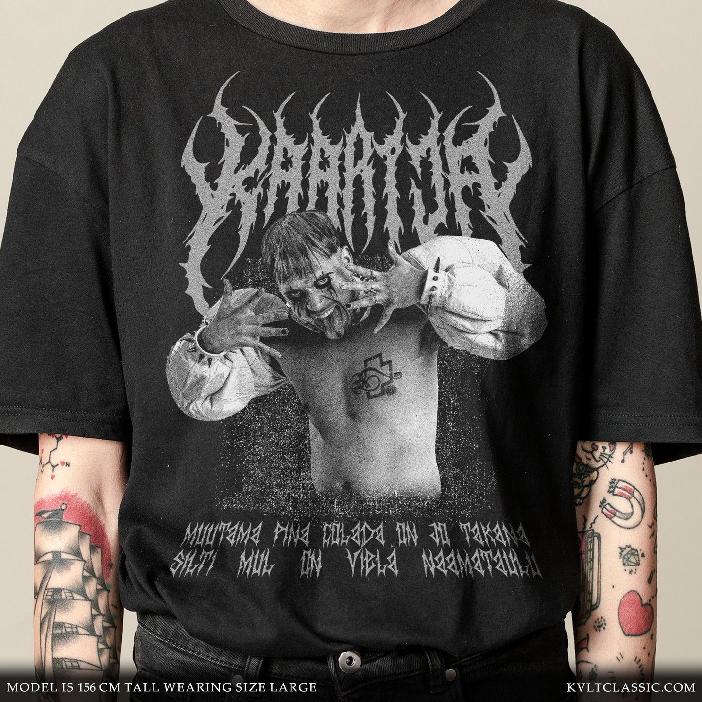 Kaarija 'Eurovision 2023' Metal Band T-Shirt - Black & White