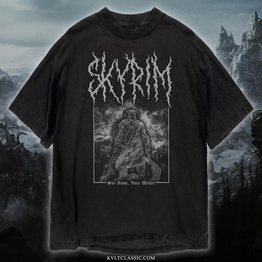 Skyrim 'Above Below' Metal Video Game T-Shirt