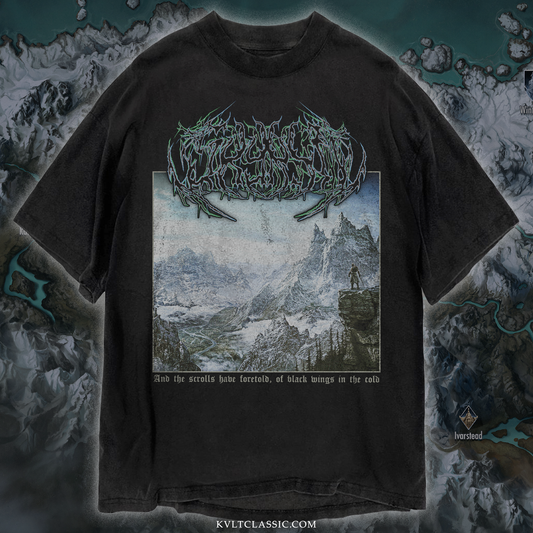 Skyrim 'Black Wings' Metal Video Game T-Shirt