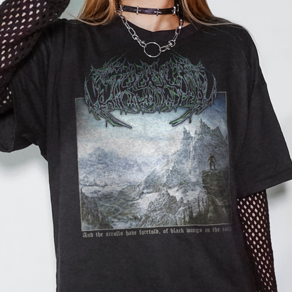 Skyrim 'Black Wings' Metal Video Game T-Shirt