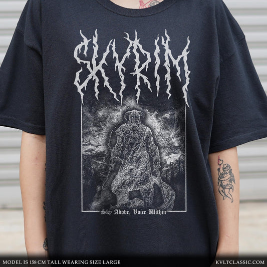 Skyrim 'Above Below' Metal Video Game T-Shirt